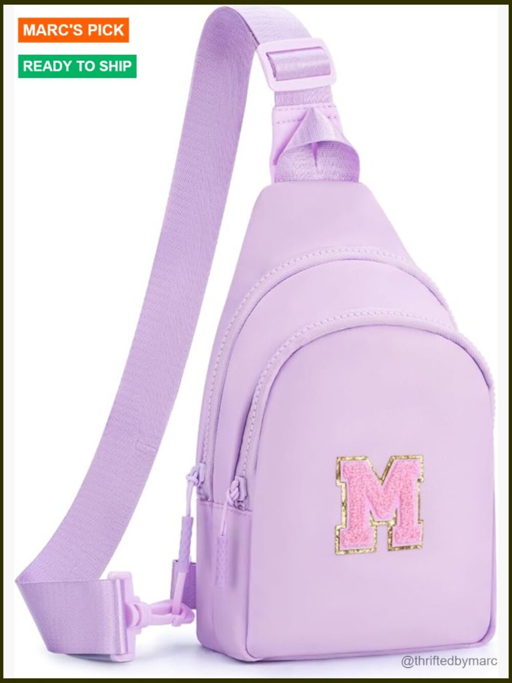 Personalized Initial Fanny Pack Crossbody Bag Waterproof Nylon Travel Essential